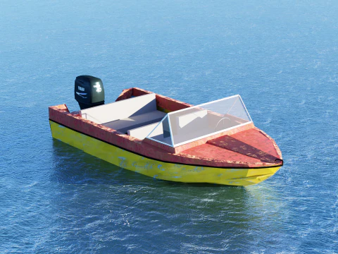 Советская моторная лодка Крым. 3D Модель