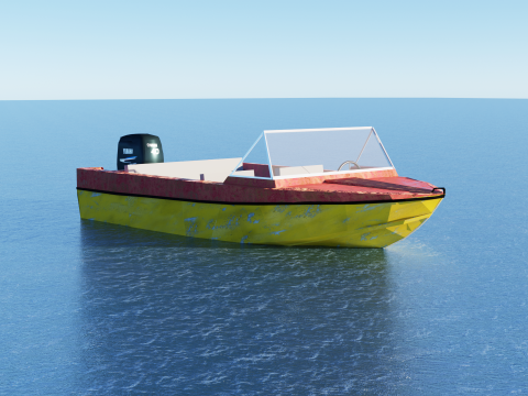 Soviet motorboat Crimea Model 3D
