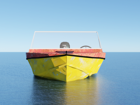 Soviet motorboat Crimea Model 3D