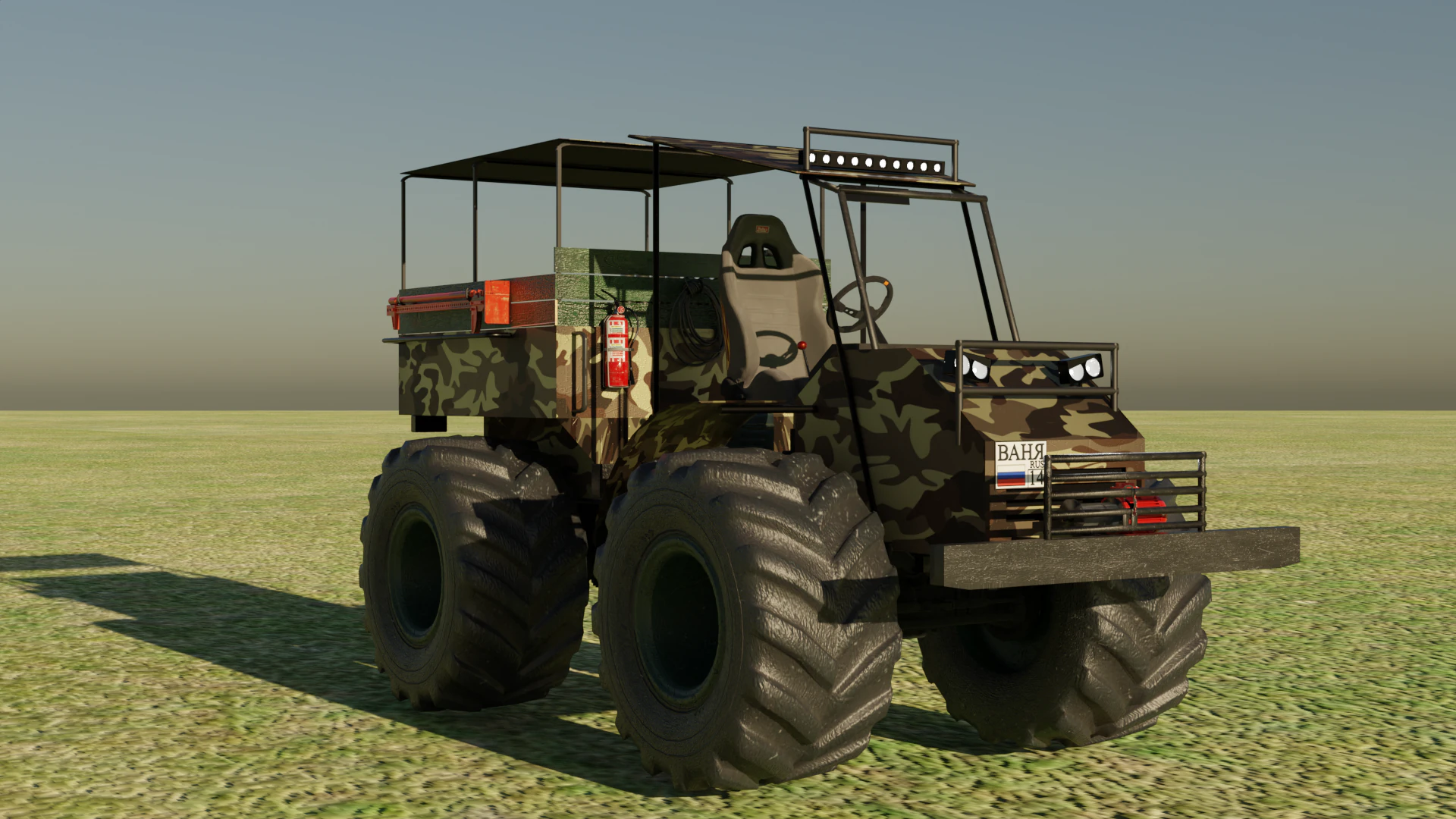 Homemade all-terrain vehicle karakat 3D Model .c4d .max .obj .3ds .fbx .stl .blend 