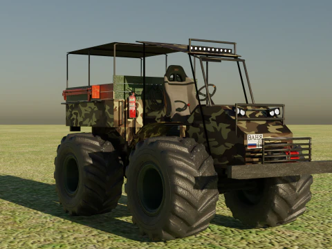 Homemade all-terrain vehicle karakat 3D Model