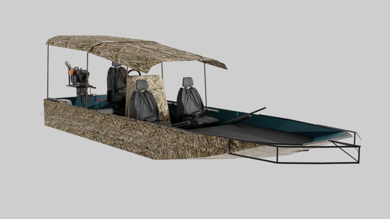 Homemade swamp rover 3D Модель .c4d .max .obj .3ds .fbx .stl .blend 