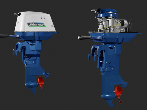 Soviet outboard motor Neptune-23 Modelo 3D