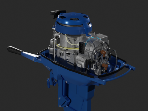 Soviet outboard motor Neptune-23 Modelo 3D
