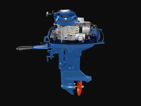 Soviet outboard motor Neptune-23 Modelo 3D