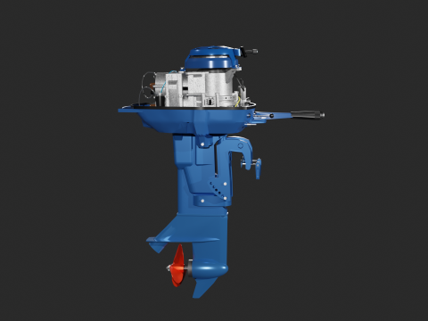 Soviet outboard motor Neptune-23 Modelo 3D