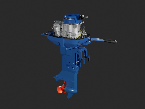 Soviet outboard motor Neptune-23 Modelo 3D
