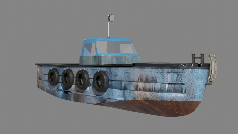Soviet towing motor boat BMK-130M 3D Модель .c4d .max .obj .3ds .fbx .stl .blend 