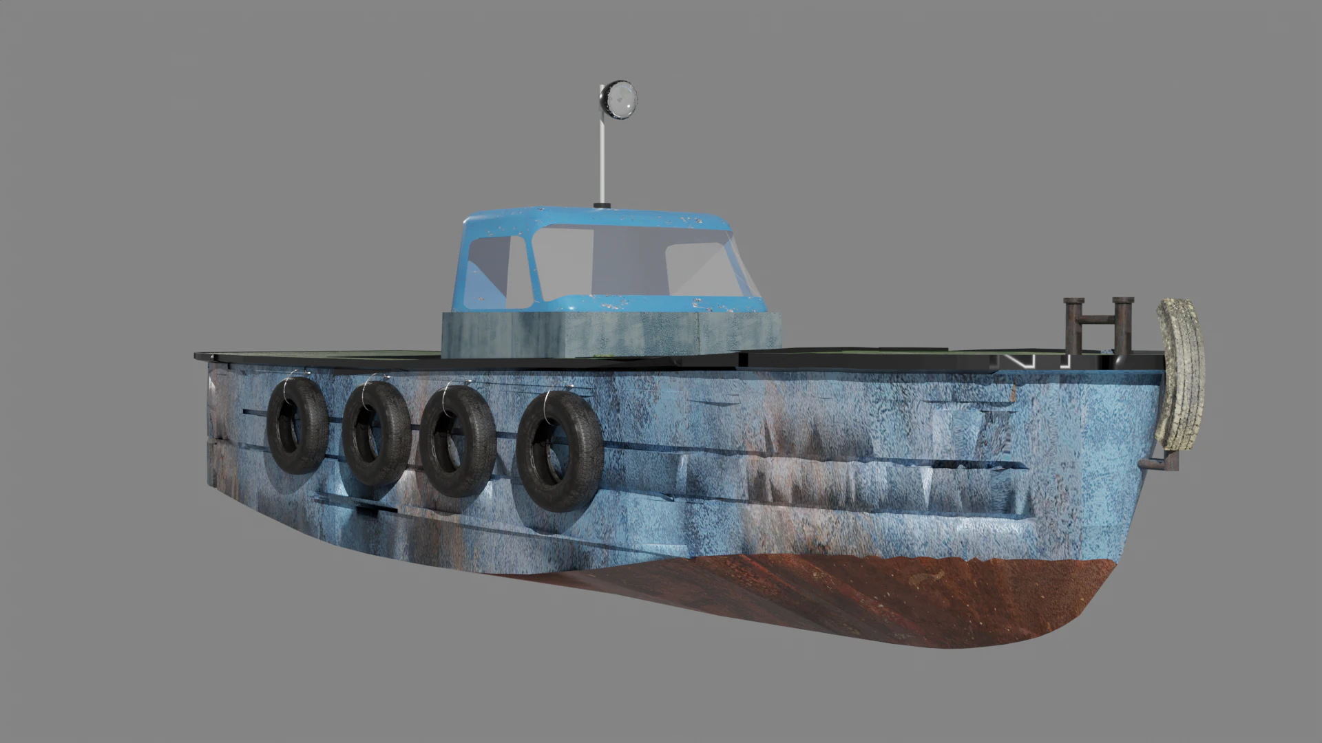 Soviet towing motor boat BMK-130M 3D Model .c4d .max .obj .3ds .fbx .stl .blend 