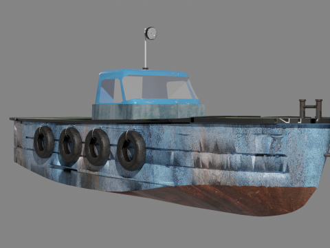 Soviet towing motor boat BMK-130M 3D-Modell