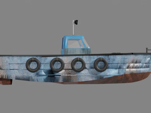 Soviet towing motor boat BMK-130M 3D Model