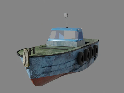 Soviet towing motor boat BMK-130M 3D Model