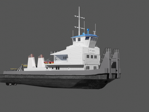 Soviet motor ship pusher tug type RT-600 project 1741AM Modelo 3D