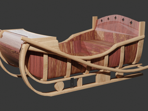 Horse-drawn mail coachmans sleigh 3Dモデル