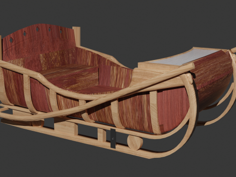 Horse-drawn mail coachmans sleigh 3D-Modell