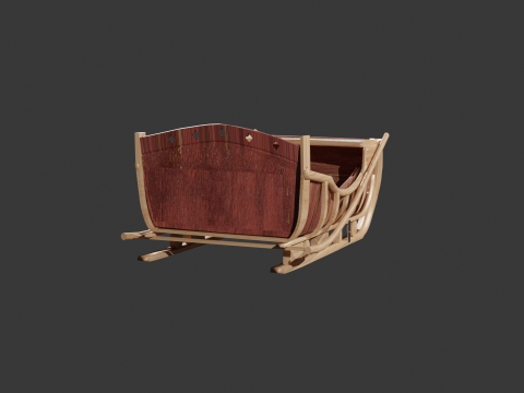 Horse-drawn mail coachmans sleigh 3D-Modell
