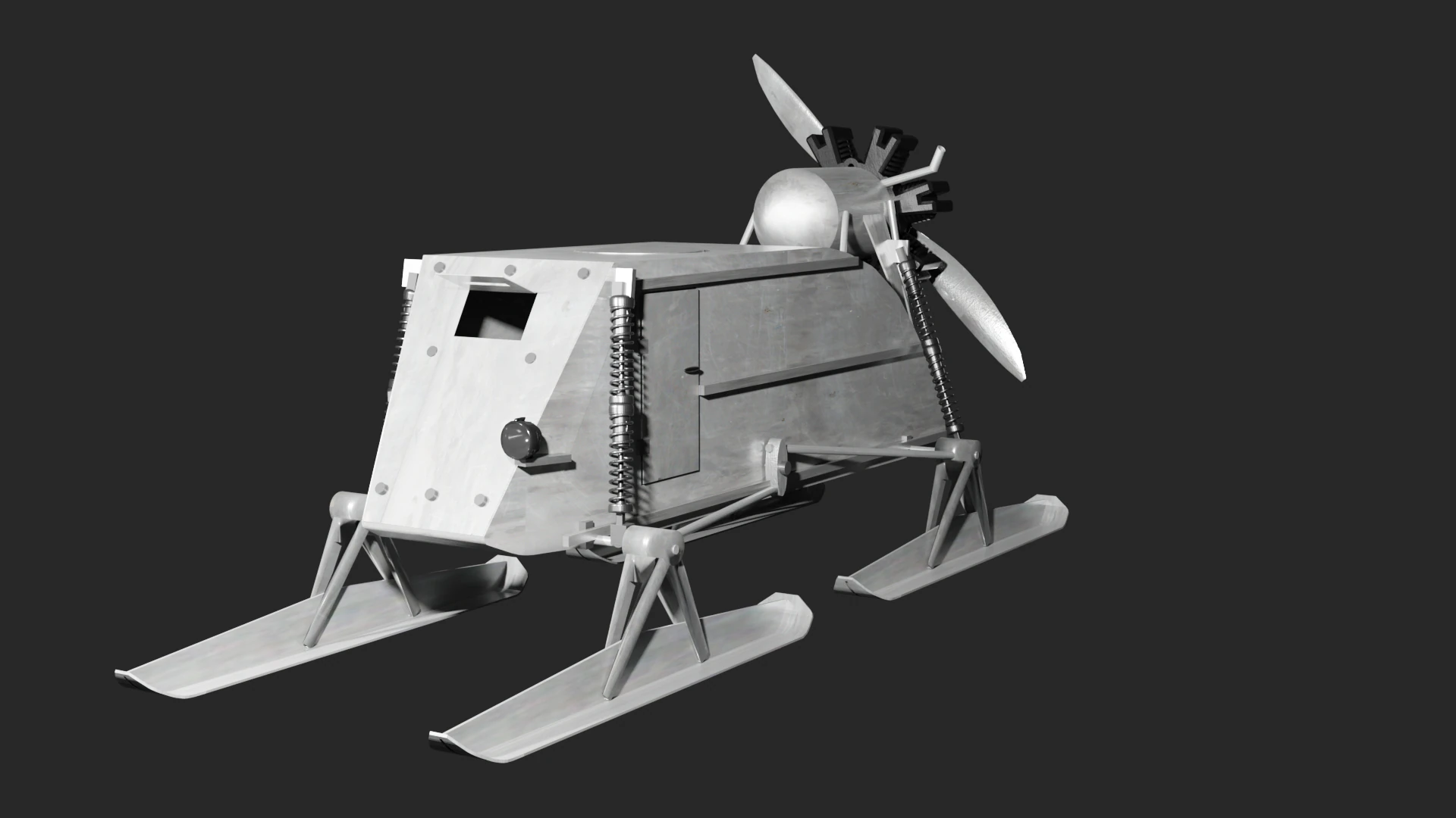 Soviet snowmobile NKL-26- -26 3D Model .c4d .max .obj .3ds .fbx .stl .blend