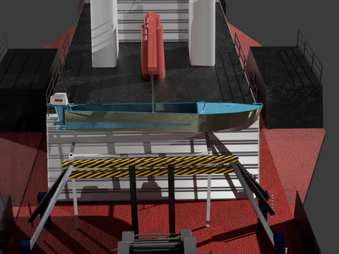 Soviet vessel type BTK - paddle tug of project 1721L 3D Model