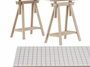 Mesa de trabalho IKEA MLSKYTT - MITTBACK - LAGKAPTEN Modelo 3D