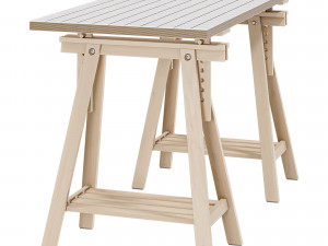 Working table IKEA MLSKYTT - MITTBACK - LAGKAPTEN 3D Model