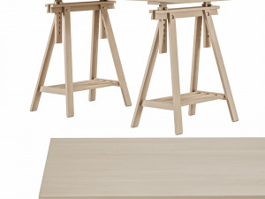 Working table IKEA MLSKYTT - MITTBACK - LAGKAPTEN 3D Model