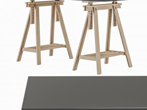 Working table IKEA MLSKYTT - MITTBACK - LAGKAPTEN 3D Model