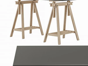 Working table IKEA MLSKYTT - MITTBACK - LAGKAPTEN 3D Model