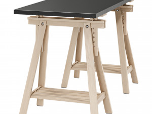 Working table IKEA MLSKYTT - MITTBACK - LAGKAPTEN 3D Model