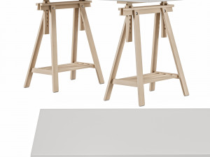 Working table IKEA MLSKYTT - MITTBACK - LAGKAPTEN 3D Model