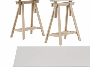 Working table IKEA MLSKYTT - MITTBACK - LAGKAPTEN 3D Model