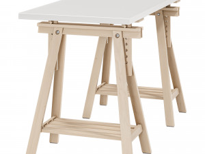 Working table IKEA MLSKYTT - MITTBACK - LAGKAPTEN 3D Model