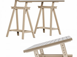 Working table IKEA MLSKYTT - MITTBACK - LAGKAPTEN 3D Model