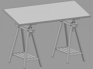 Working table IKEA MLSKYTT - MITTBACK - LAGKAPTEN 3D Model