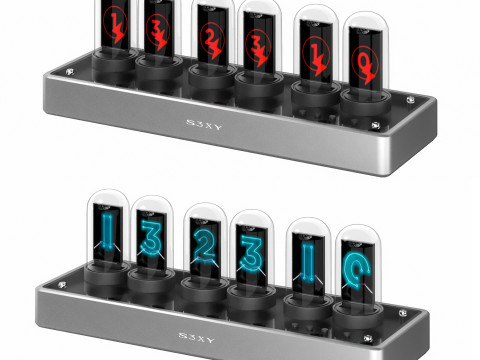 Teslas S3XY Time Glow Clock Digital Watch Model 3D