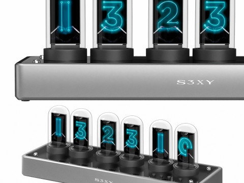 Teslas S3XY Time Glow Clock Digital Watch Model 3D