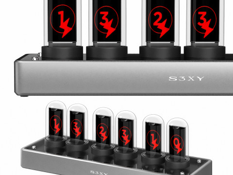 Teslas S3XY Time Glow Clock Digital Watch Model 3D