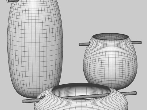 Set of vases Asia by Roche Bobois Model 3D