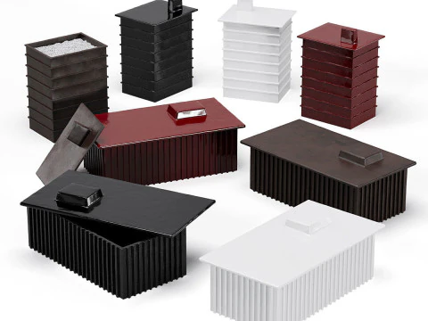 Ensemble de r&eacute;cipients en c&eacute;ramique Building by Pulpo Modèle 3D