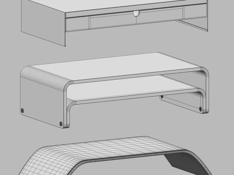 A set of 3 IKEA monitor stands 3D Model