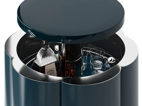 Getr&auml;nkeset mit Roche Bobois Beistelltisch-Bar Lift Flower 3D Modell