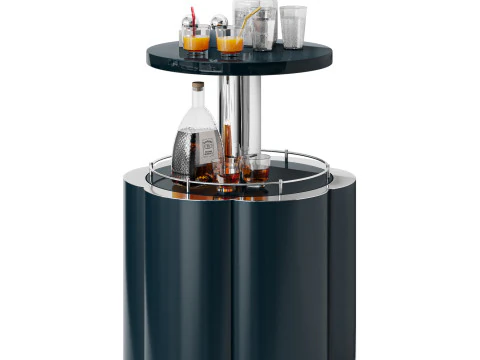 Zestaw napojów z końcowym stolikiem Roche Bobois-barem Lift Flower Model 3D