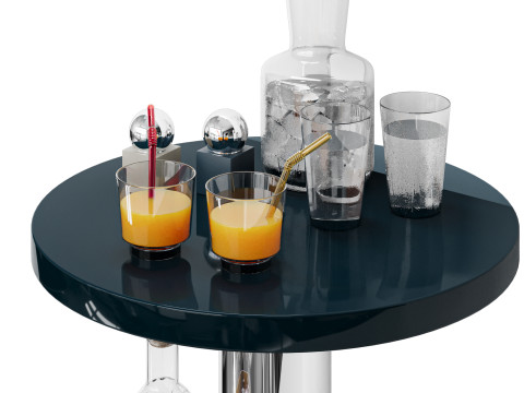 Set of drinks with Roche Bobois end table-bar Lift Flower 3D Model