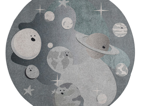 Set of Circu space theme carpets 3D Model