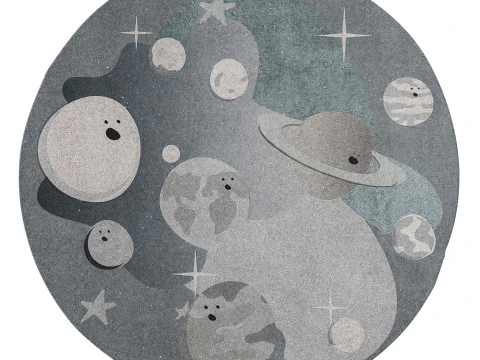 Set of Circu space theme carpets 3D Model