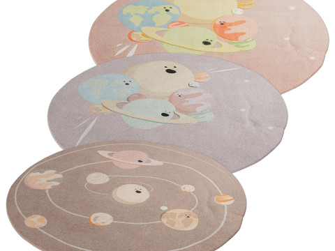 Set of Circu space theme carpets 3D Model