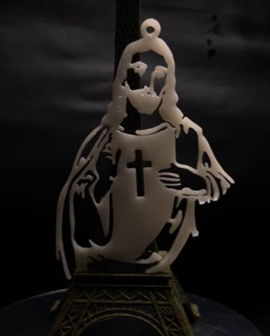 Jesus Silhouette Pendant Modelo de Impressão 3D .c4d .max .obj .3ds .fbx .stl .blend 