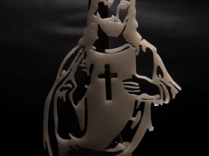Jesus Silhouette Pendant 3D Print Model