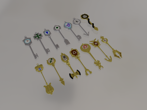 All FairyTail Celestial and Spirit Keys 3D print models Modèles 3D en vedette