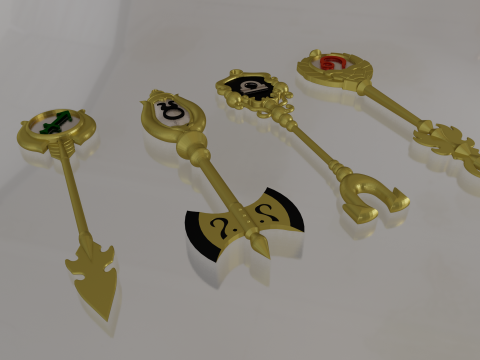 All FairyTail Celestial and Spirit Keys 3D print models Modèles 3D en vedette