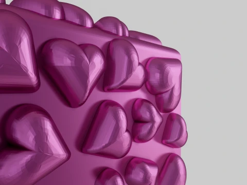 PUFF HEART BOX 3D Print Model
